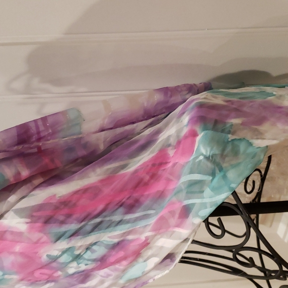 NWT Satin Fringe hand dyed shawl - Picture 7 of 8